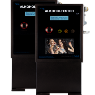 AT-818 Alkoholtester Alkomat Alkoholtestgerät Promilletester mit LCD + 5  Mundstücke + Etui